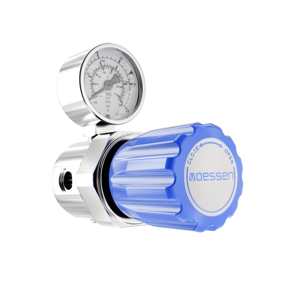 Регулятор VOESSEN LRS6FH4R, из нержавеющей стали, до 80 м3/час, избыточного давления, 4 порта, вход справа