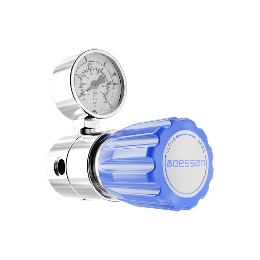 Регулятор VOESSEN LRS6CH4R, из нержавеющей стали, до 20 м3/час, избыточного давления, 4 порта, вход справа