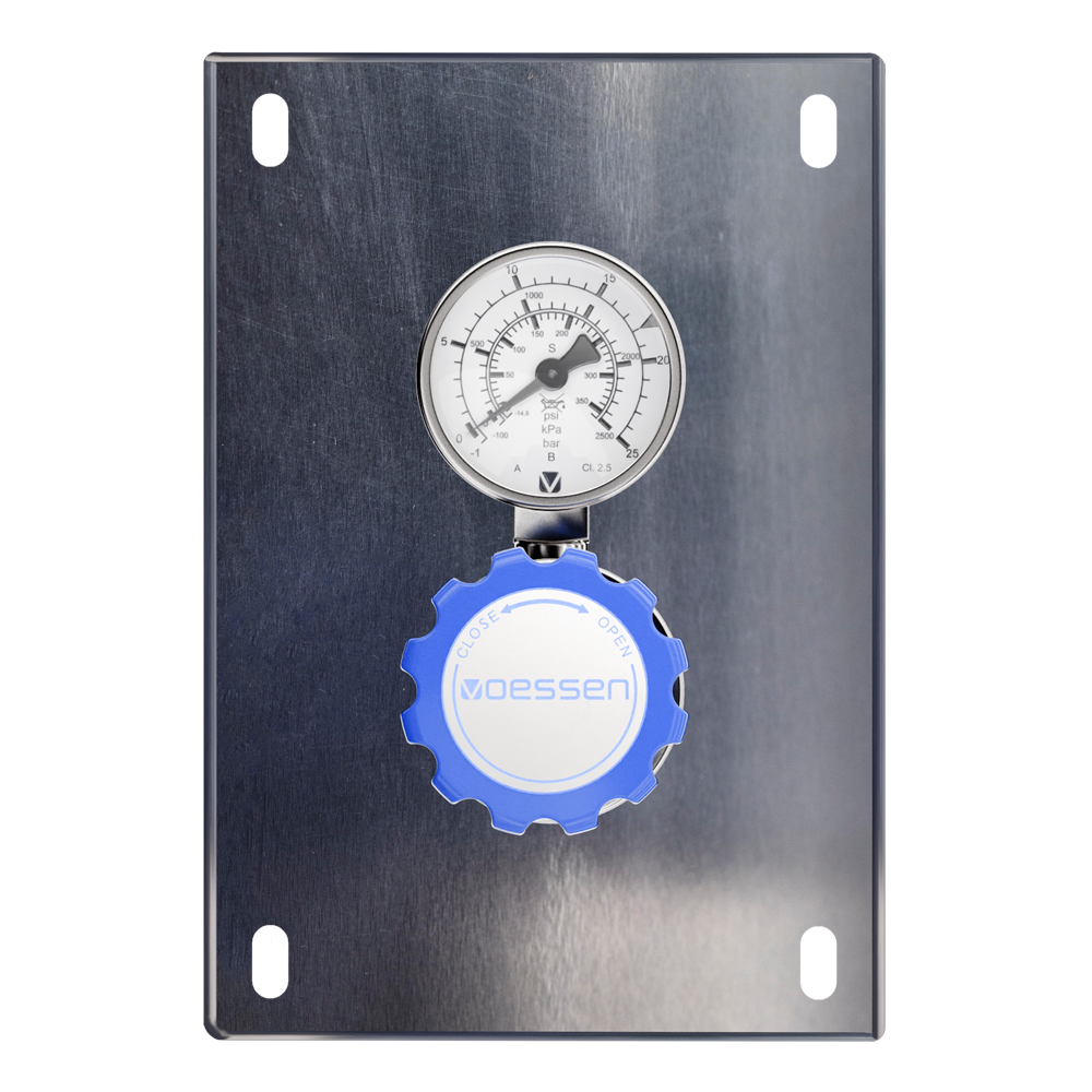 Линейный регулятор с монтажной панелью LPS6GH4R, из нержавеющей стали, до 100 м3/час, избыточного давления, 4 порта, вход справа