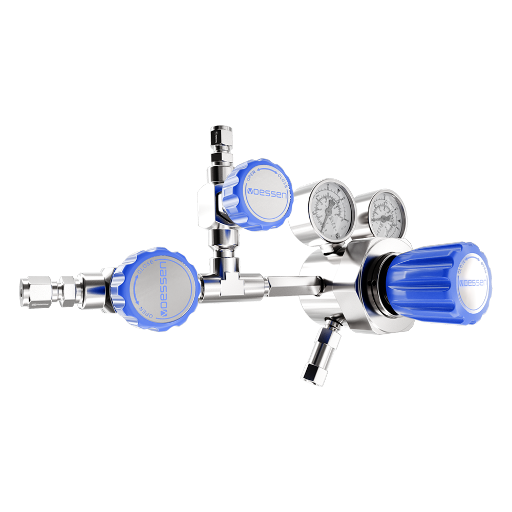 Редуктор VOESSEN CRS61HHNP, из нержавеющей стали, одноступенчатый, избыточного давления, с запорным и продувочным вентилем на выходе