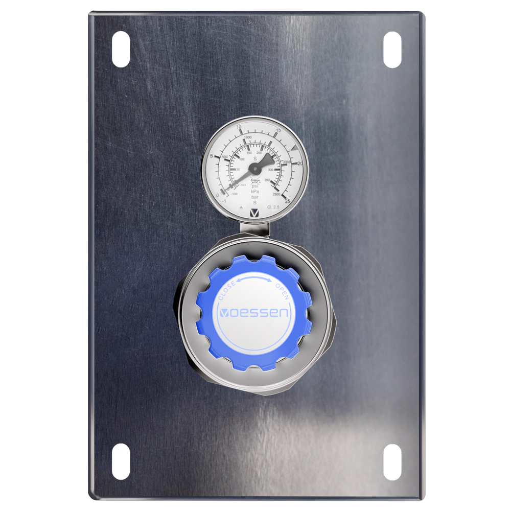 Линейный регулятор с монтажной панелью LPS6HH4R, из нержавеющей стали, до 250 м3/час, избыточного давления, 4 порта, вход справа