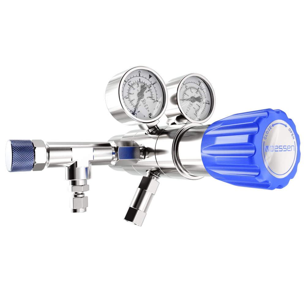 Редуктор VOESSEN CRS62CHNR, из нержавеющей стали, двухступенчатый, избыточного давления, с регулировочным вентилем на выходе